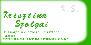 krisztina szolgai business card